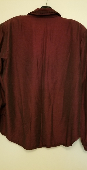 Burgundy wine colored long sleeve blouse - Picture 2 of 4